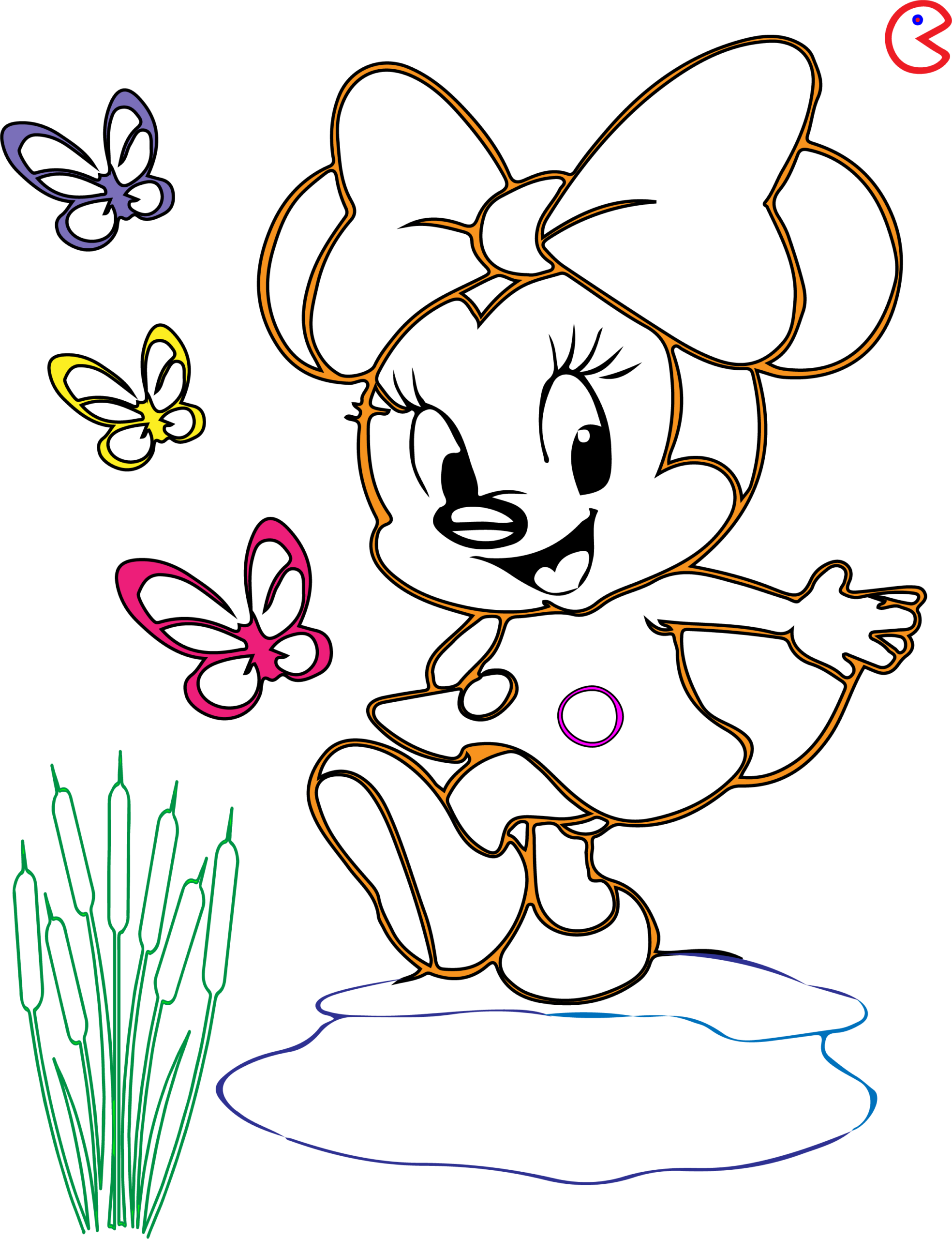 Cute Cartoon Animal Friends Coloring Page for Kids